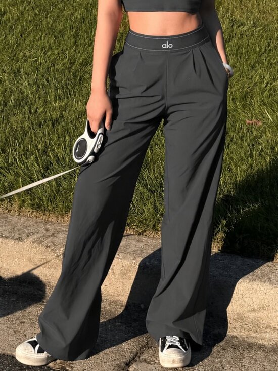 ALO Yoga Pants - ALO Yoga🌃Suit Up Trouser Dark Grey (Regular) NWT,Relaxed Straight Leg Pants🏁